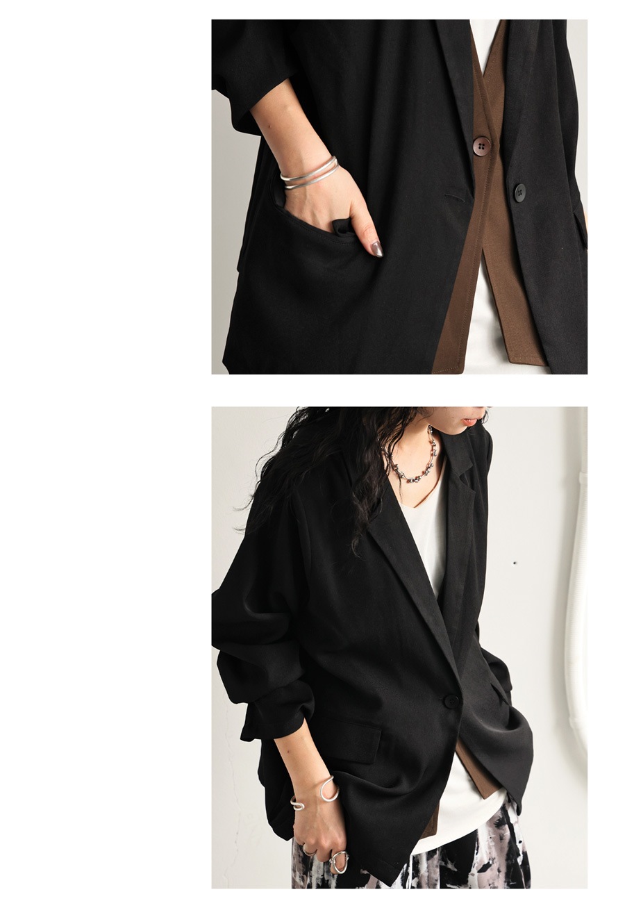 値下げします【美品】PJC 襟付きジャケット　リバーシブル黒/グレー Opinion AJ0247－12 ジャケット グレイ×パープル