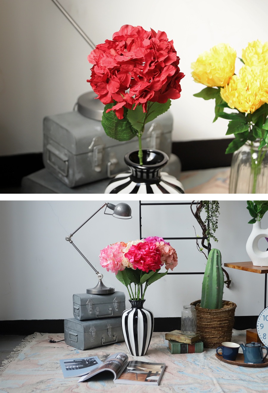 世話しない贅沢、はじめる？フェイクフラワー 紫陽花 造花 インテリア