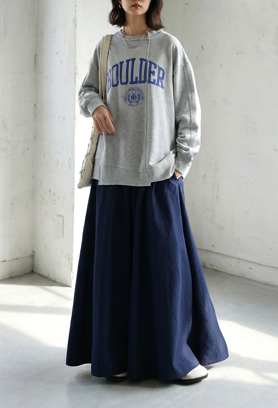 リネン混 ロング スカート レディース Aライン 送料無料・メール便不可