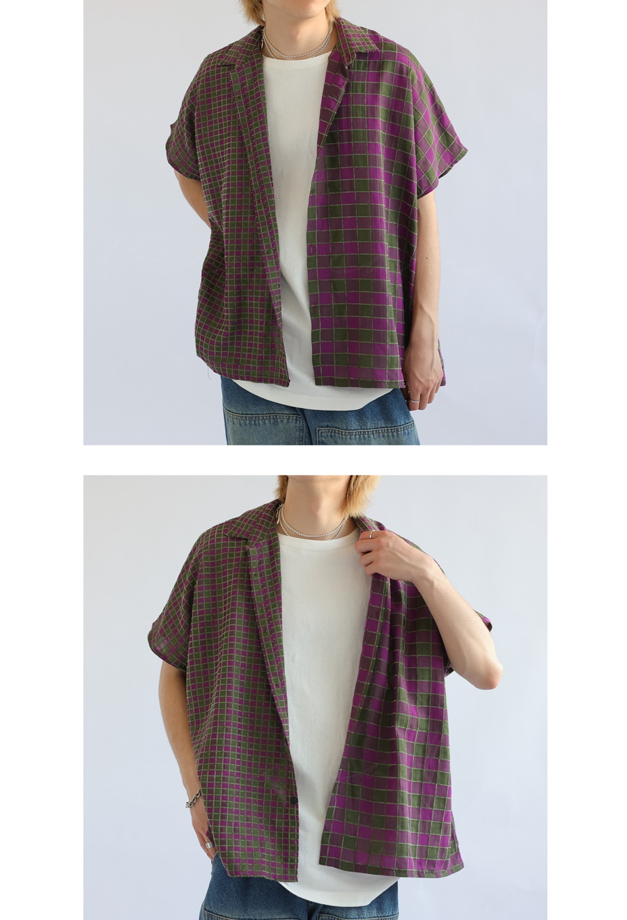 売り切れました アシメチェックシャツ シャツ メンズ トップス 送料無料・再再販。(80