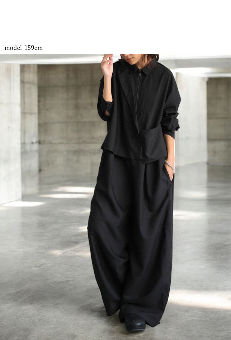 再入荷予定有!アシメ デザイン オールインワン レディース 長袖 送料