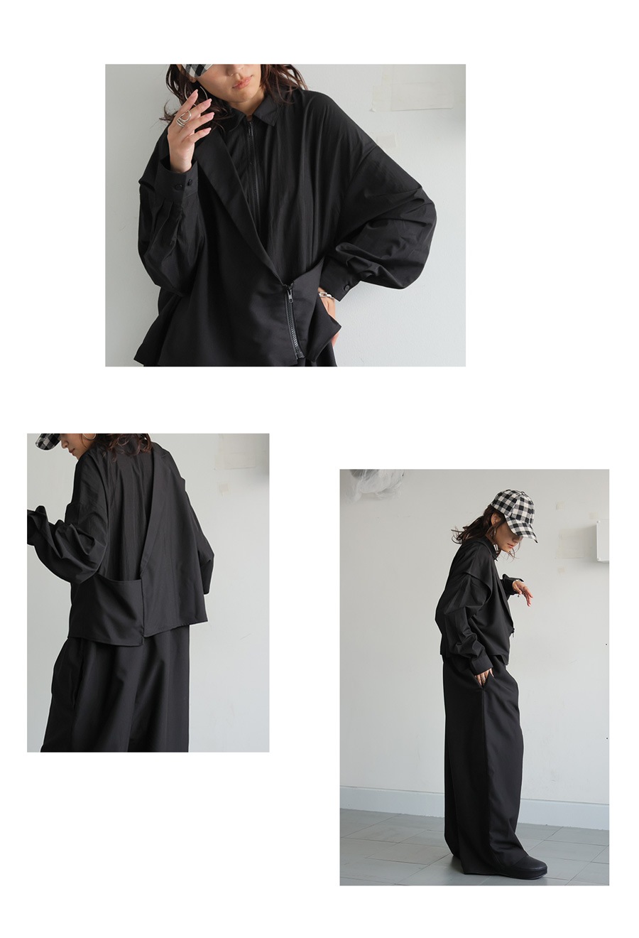 再入荷予定有!アシメ デザイン オールインワン レディース 長袖 送料