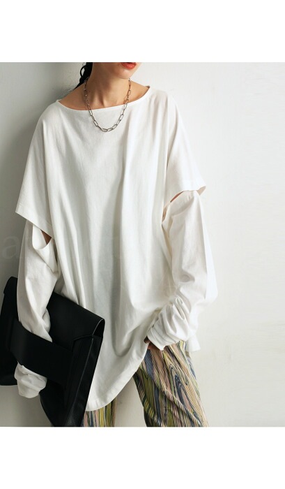 袖取り外し 2wayカットソー カットソー レディース トップス・再再販  