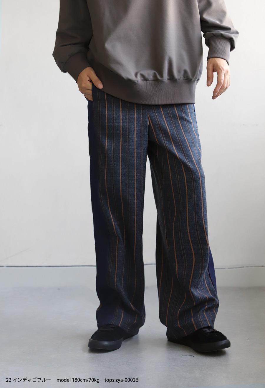 ストライプ パンツ antiqua ストライプ柄パンツ パンツ メンズ ボトムス 送料無料