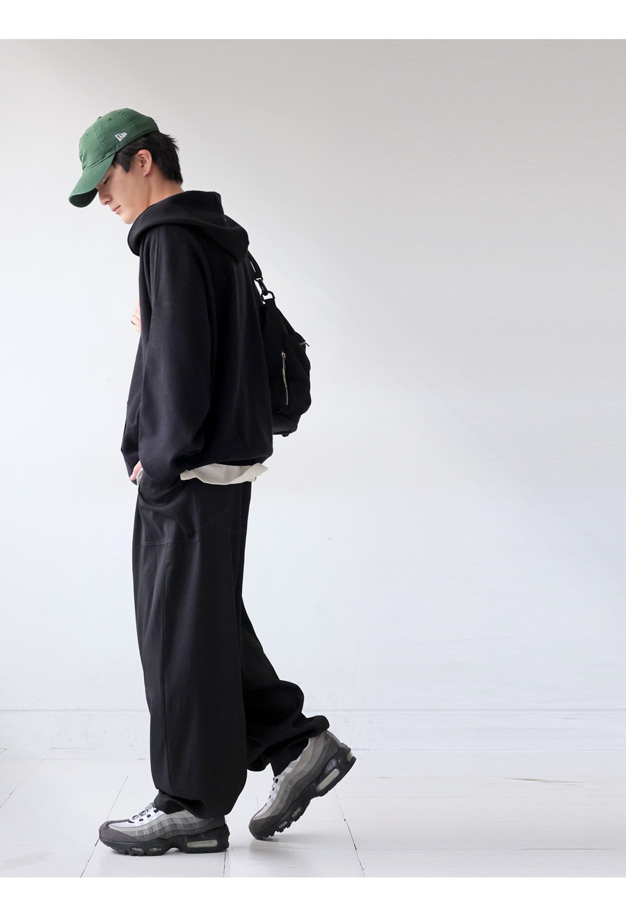 アシンメトリーポケット ワイドパンツ メンズ ロング 送料無料・メール