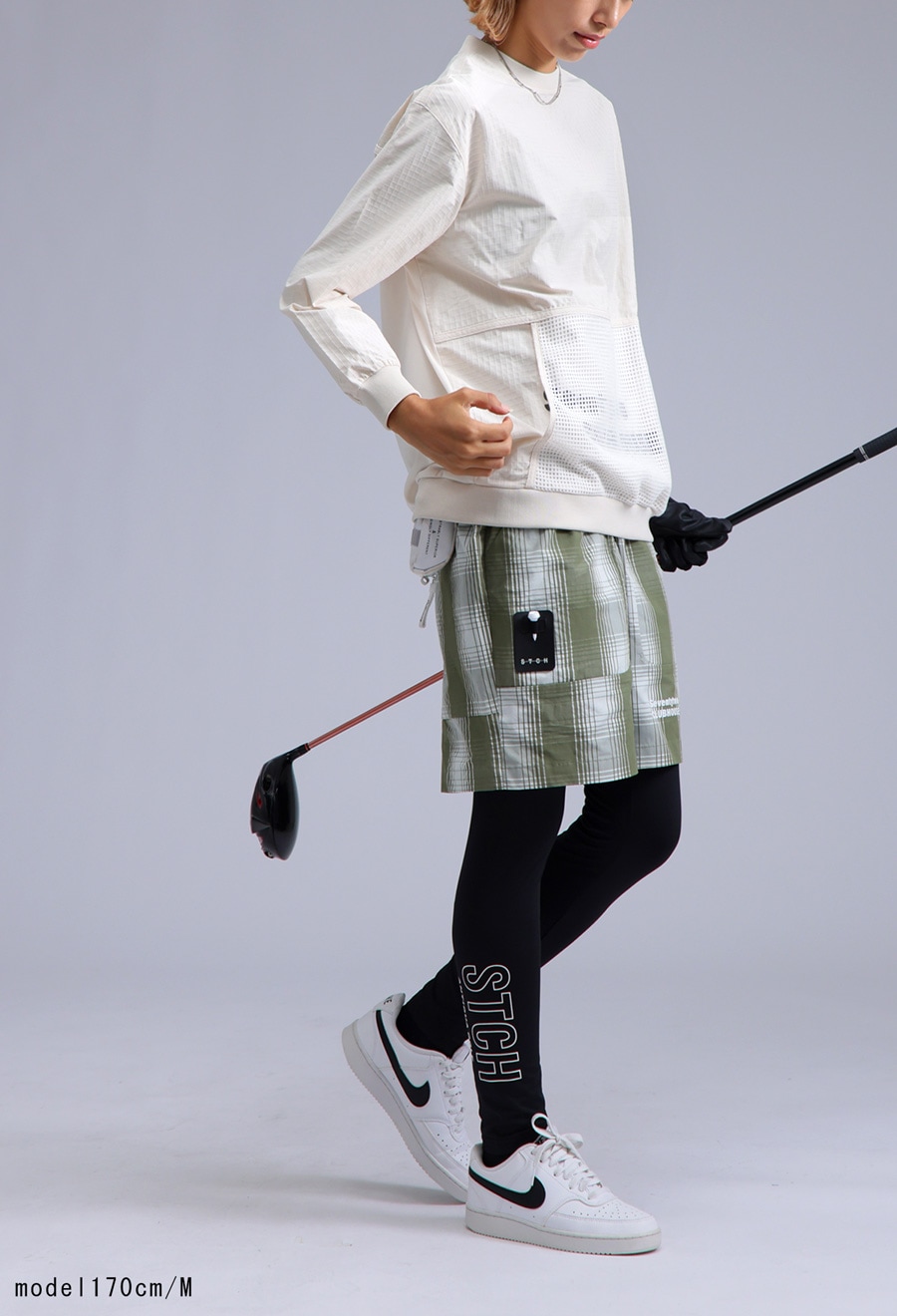 クイーン・グァバ ANTIQUA GOLF×STCH ロゴレギンス 送料無料・(80)メール便可
