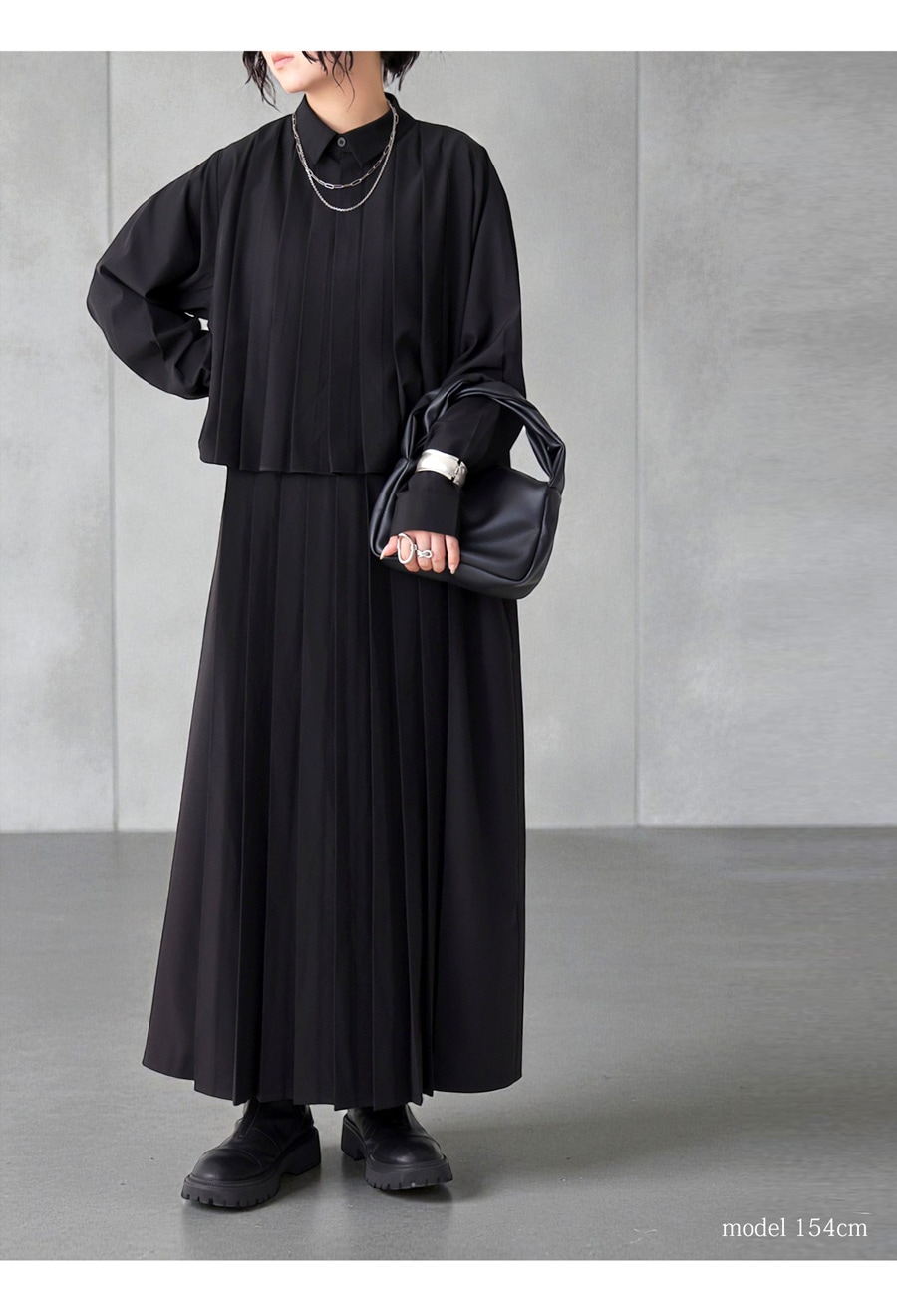 再入荷予定有!プリーツワンピース レディース ワンピース レイヤード風