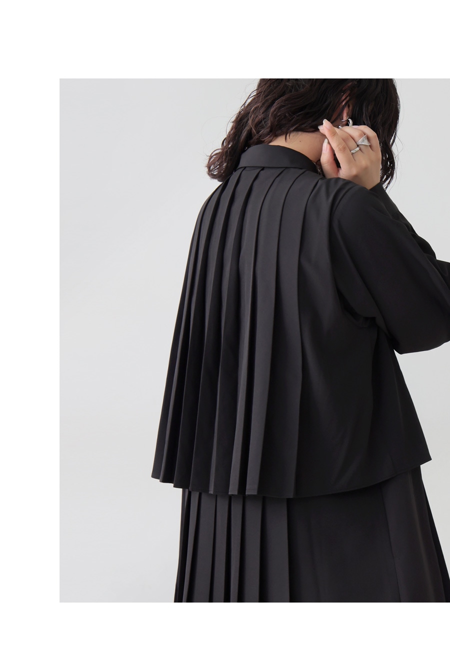 プリーツワンピース レディース ワンピース レイヤード風 送料無料