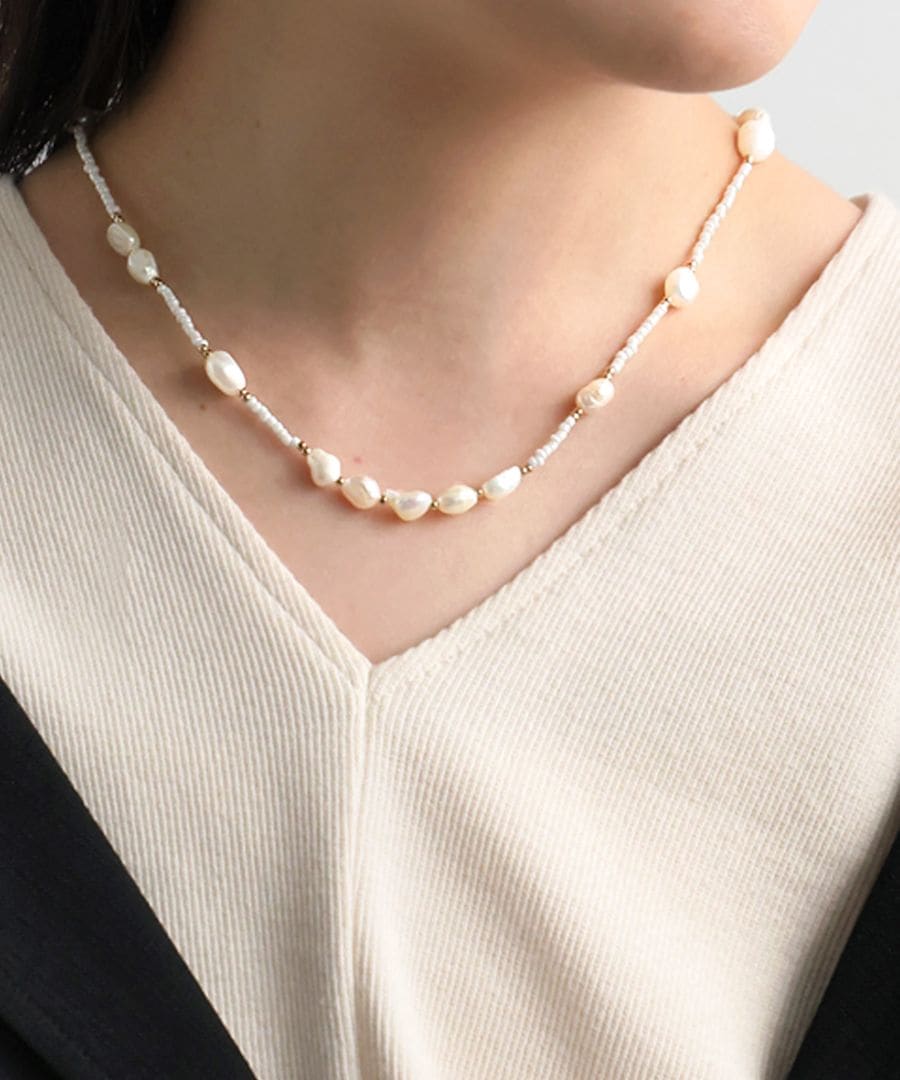 期間限定出品 パールネックレス 約40.5cm セール】【入卒式／セレモニー】ステンレスアソートパールネックレス ネックレス・ペンダント