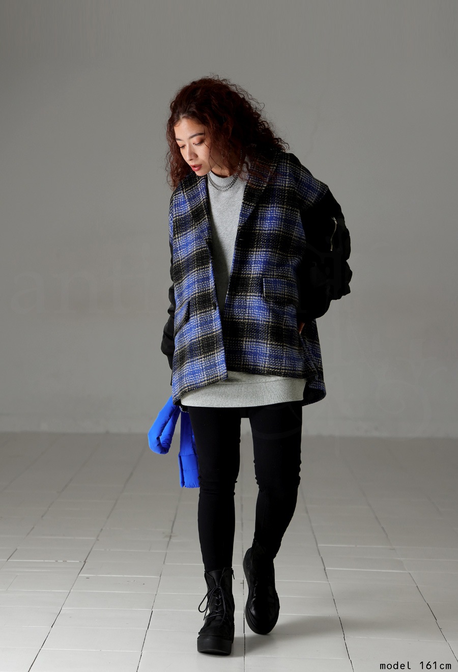 タグ付き新品未使用　rosymonster ネイビー チェックアウター タグ付き新品未使用 rosymonster ネイビー チェックアウター