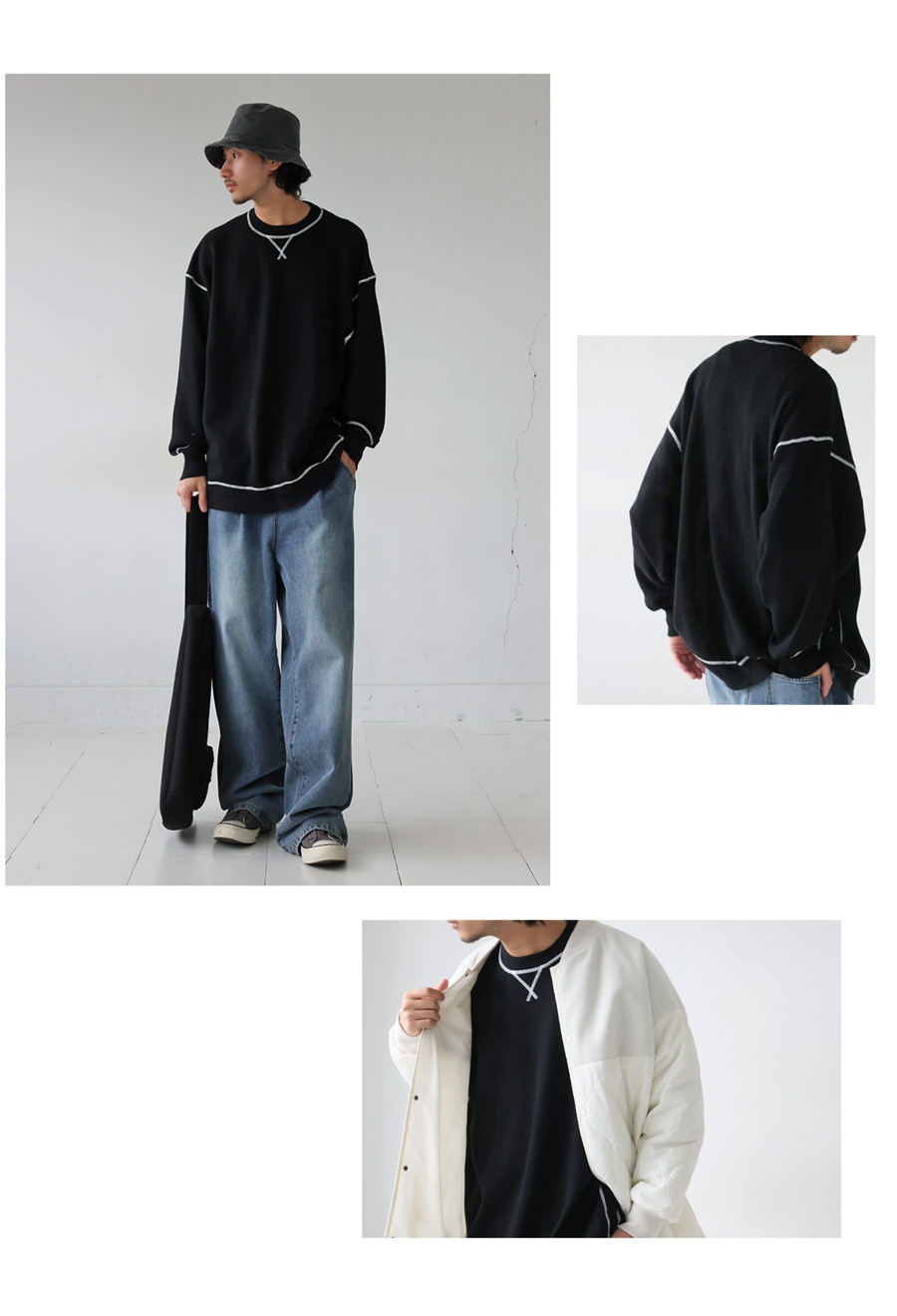 配色ステッチニット ニット メンズ トップス 送料無料・メール便不可