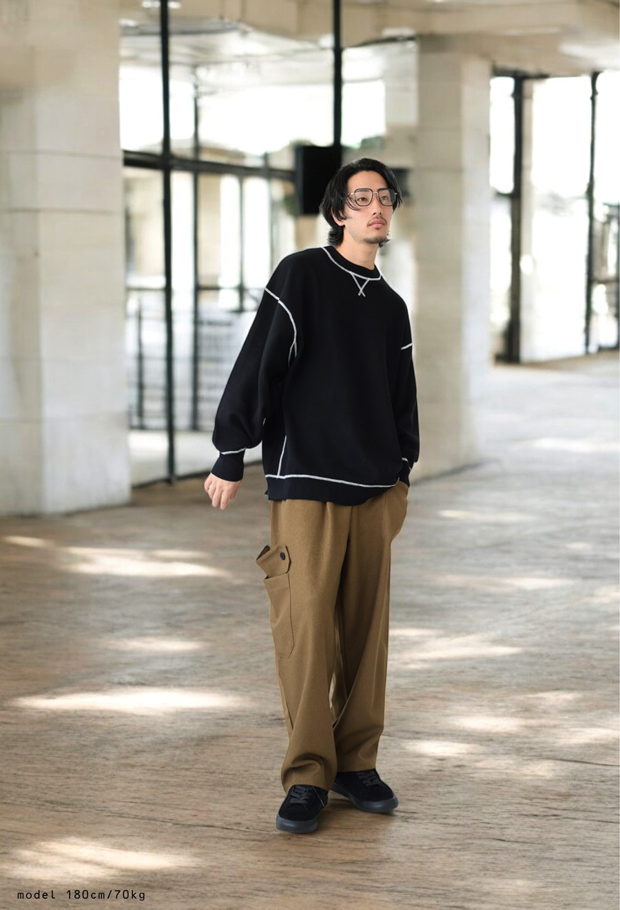 配色ステッチニット ニット メンズ トップス 送料無料・メール便不可