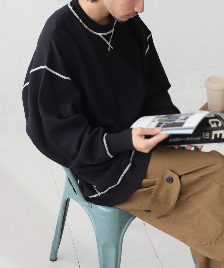 くっちー様分 くっちー様分 配色ロールネックミックスニットプルオーバー MONO-MART