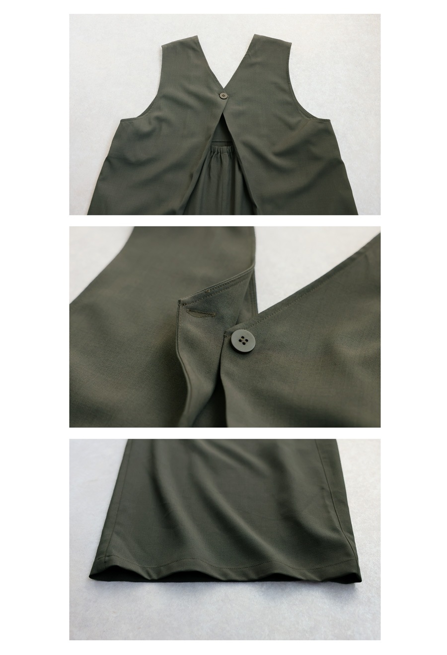 オールインワン レディース Vネック ワイドパンツ 送料無料・メール便