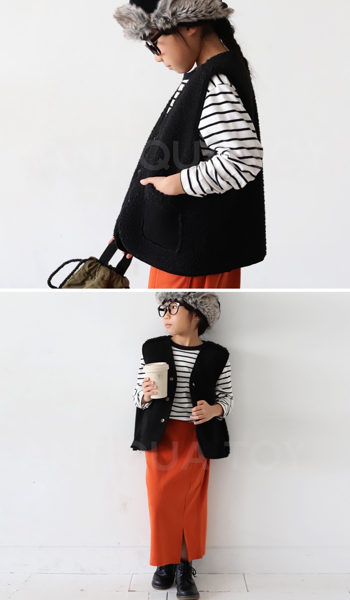 トップス アウター ベスト 無地 ボア ベスト 子供服 キッズ 送料