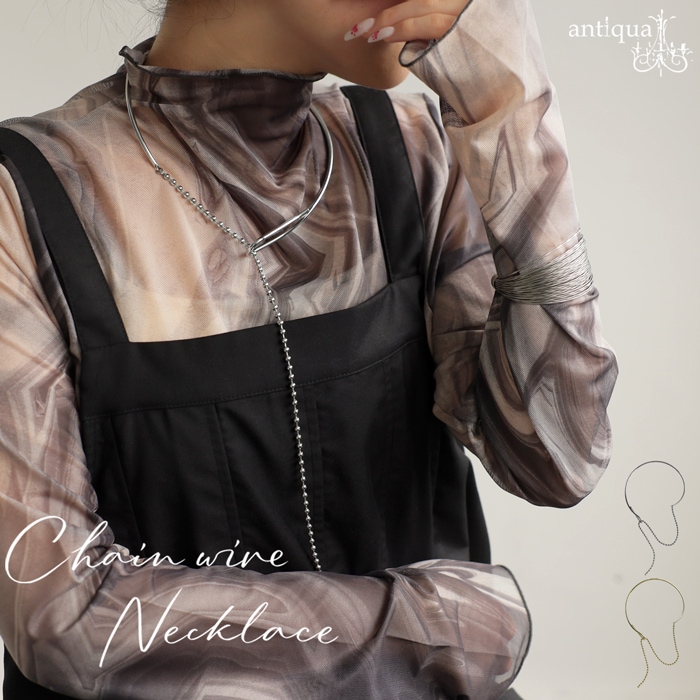 【完成品】ネックレス　ワイヤーワーク　モノトーン　大人華やか　パーティー 楽天市場】2WAY ネックレス お呼ばれ 結婚式 パーティー