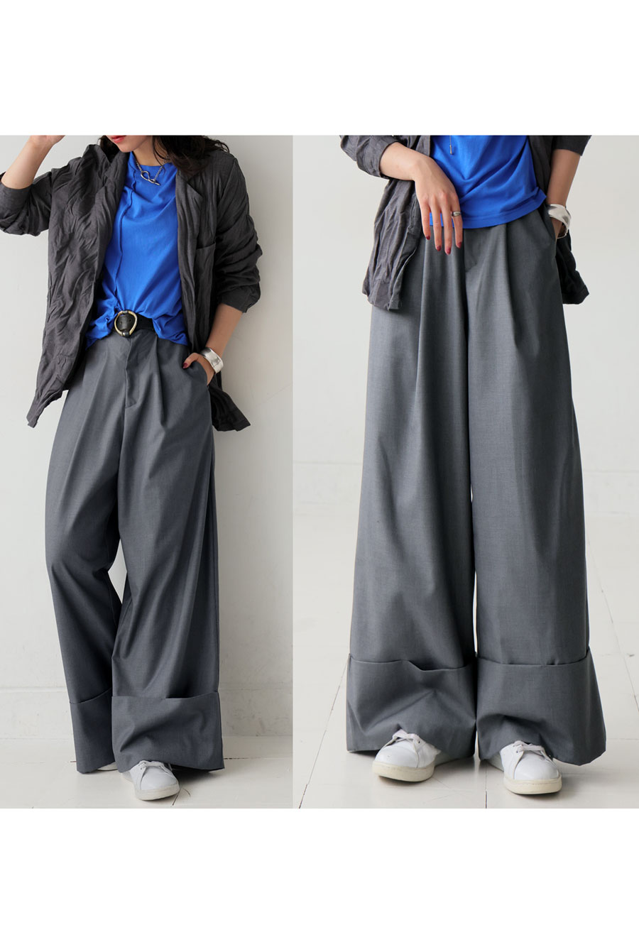 ニコアンド ウエストタックパンツ てぃらさんプロデュース