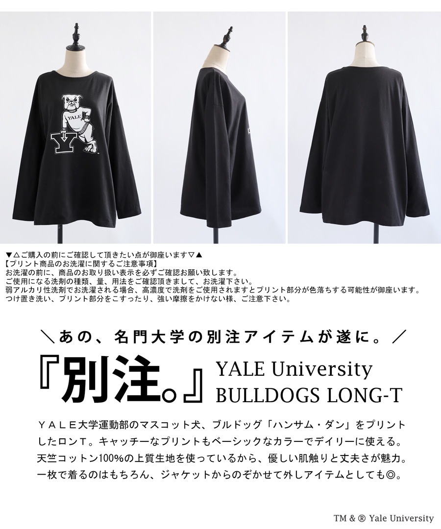 別注 YALE カレッジロゴ ロンT レディース 送料無料・再販。・(100 