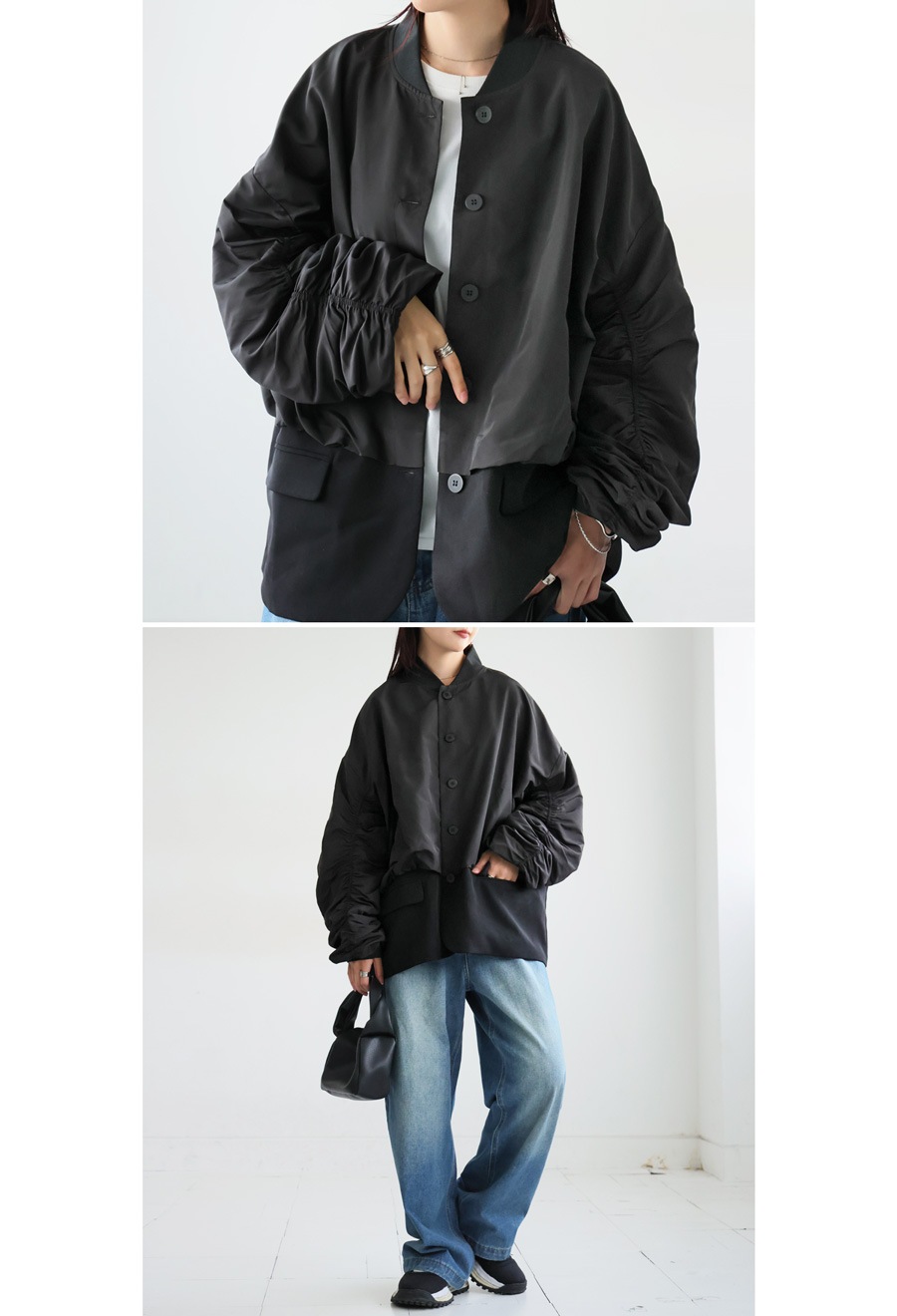 アウター15％OFF対象！12日20時～20日10時 異素材切替 ジャケット