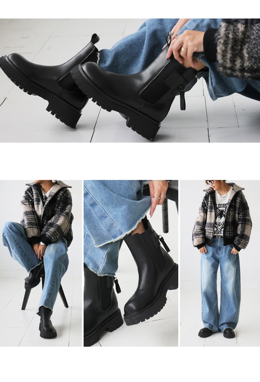 再入荷予定有!本革 サイドゴア ショートブーツ レディース 厚底 送料