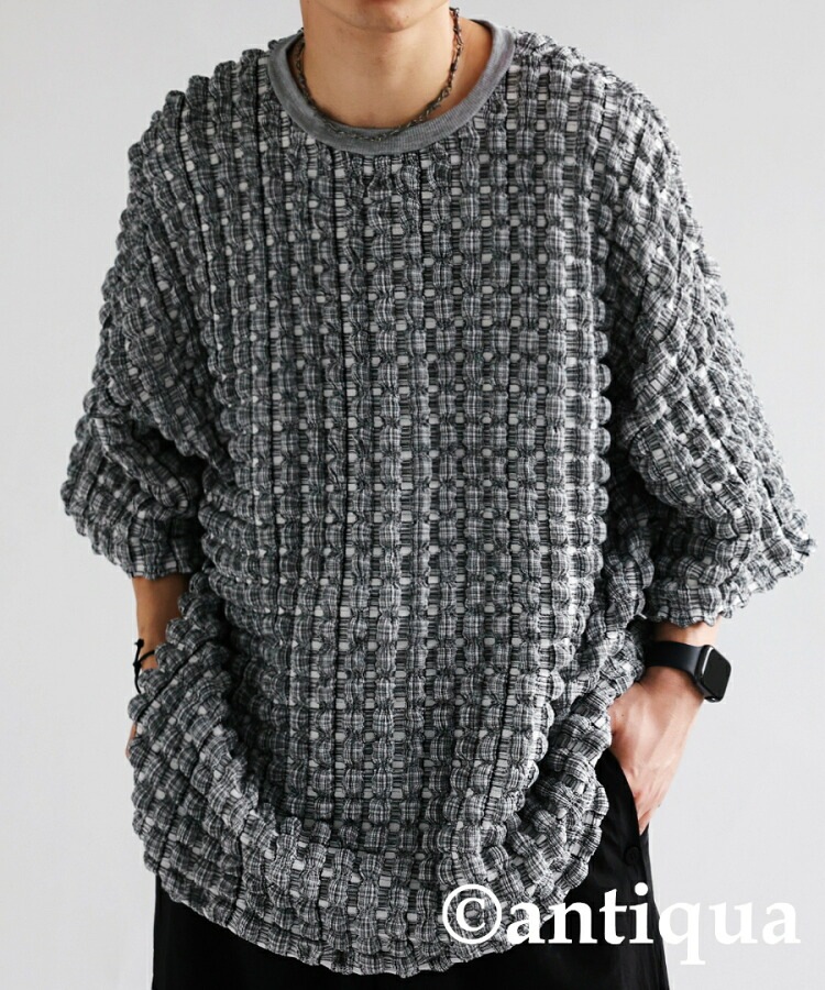 サカイ Tシャツ カットソー 半袖 クルーネック チェック柄 1 黒 グレー sacai - サカイ Tシャツ カットソー 半袖 クルーネック チェック柄 1