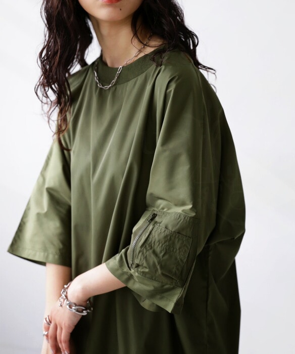 トップス ma MA-1風トップス レディース トップス 半袖 無地 丸首・再再販