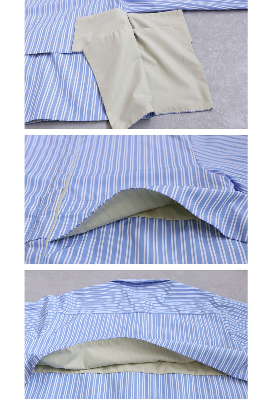 重ね着いらずで華やぐ異素材レイヤード風シャツ 送料無料・メール便