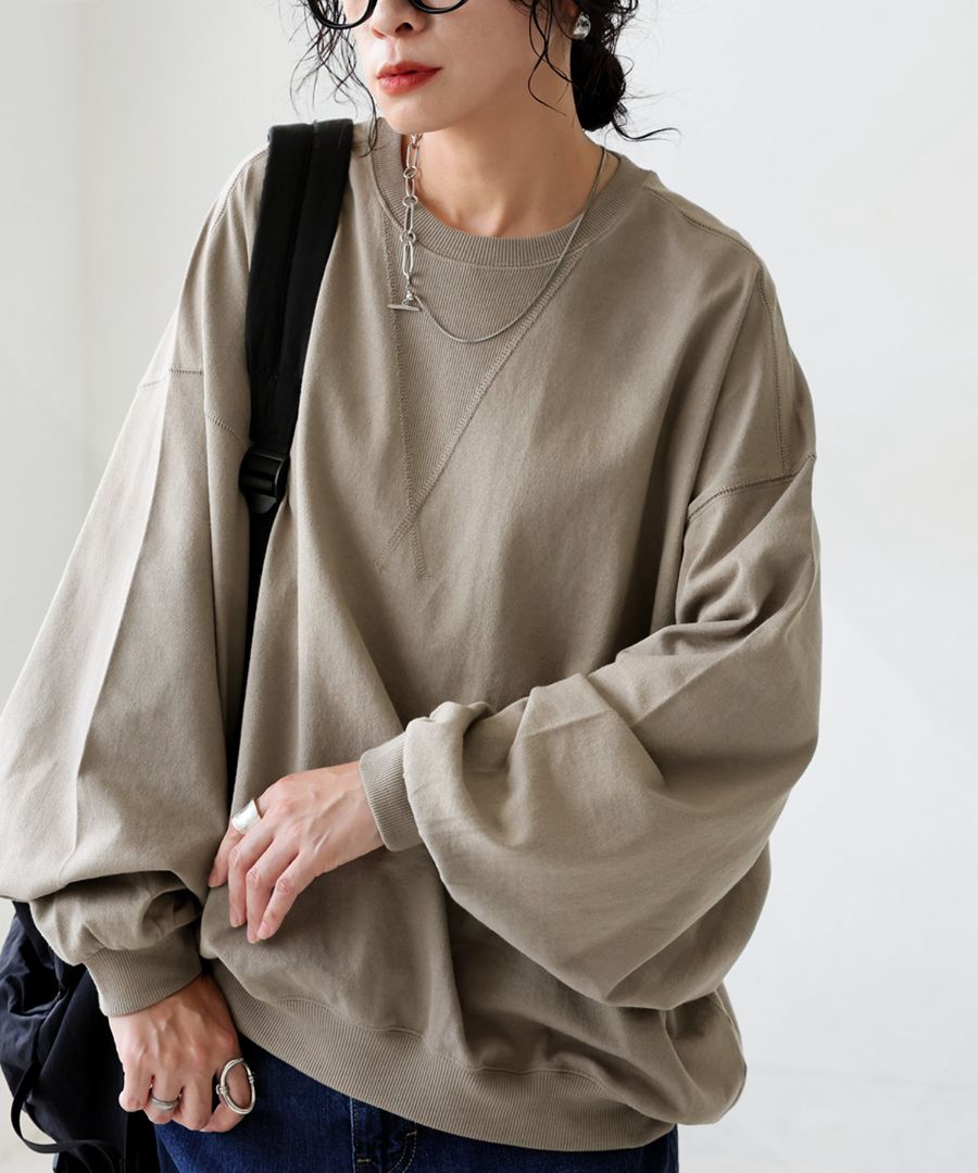 バスク ドルマントップス レディース トップス クルーネック・(100