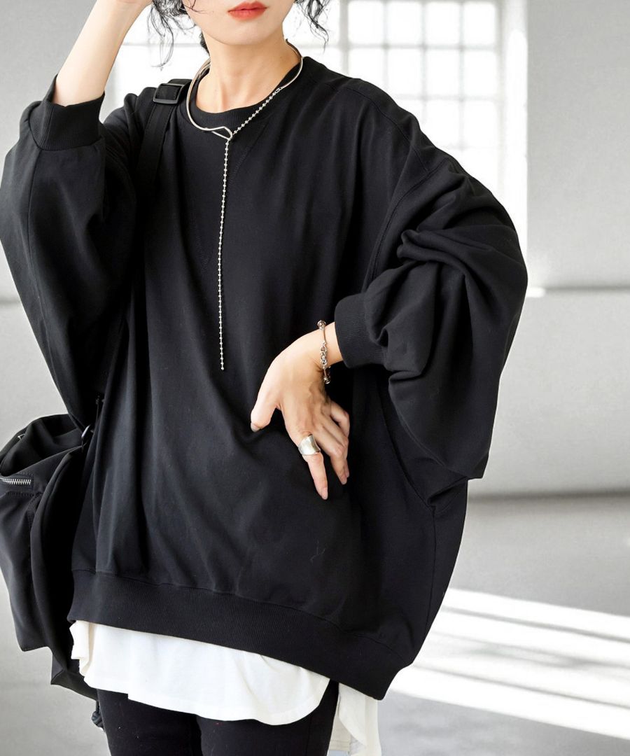 バスク ドルマントップス レディース トップス クルーネック・(100