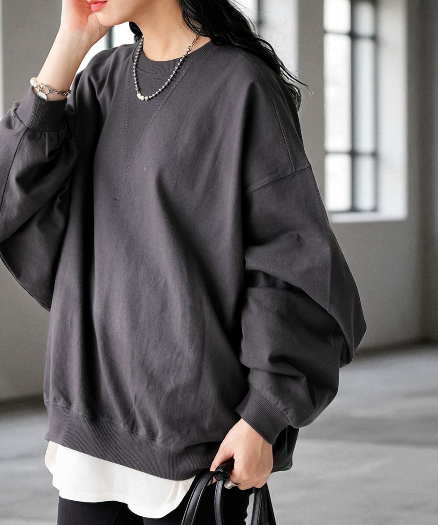 バスク ドルマントップス レディース トップス クルーネック・(100