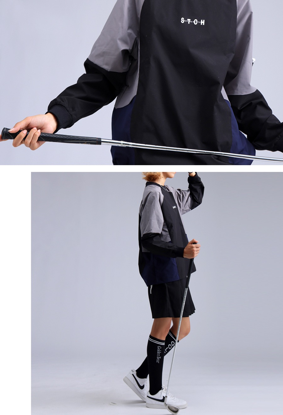 ANTIQUA GOLF×STCH 配色プルオーバー 送料無料・(100)メール便可