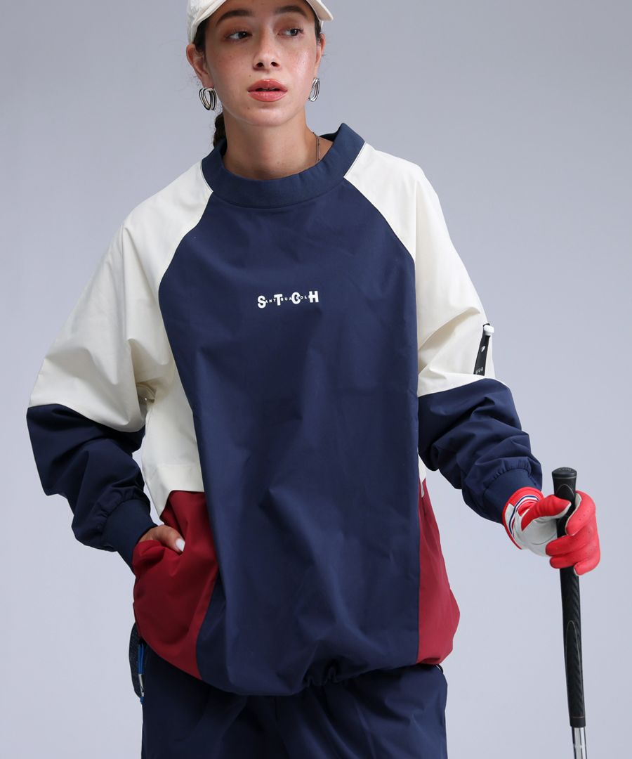 新品❤️CPG❤️プルオーバー 予約：10月上旬納期】ANTIQUA GOLF×STCH 配色プルオーバー 送料