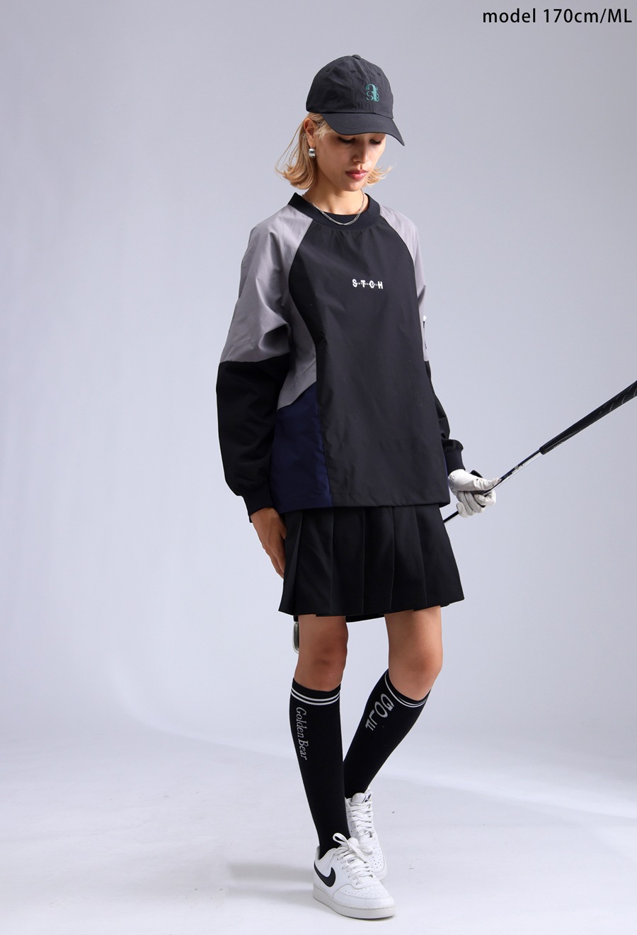 新品❤️CPG❤️プルオーバー 予約：10月上旬納期】ANTIQUA GOLF×STCH 配色プルオーバー 送料