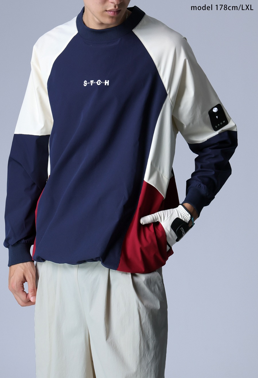 koo 3点セット ANTIQUA GOLF×STCH 配色プルオーバー 送料無料・(100)メール便可