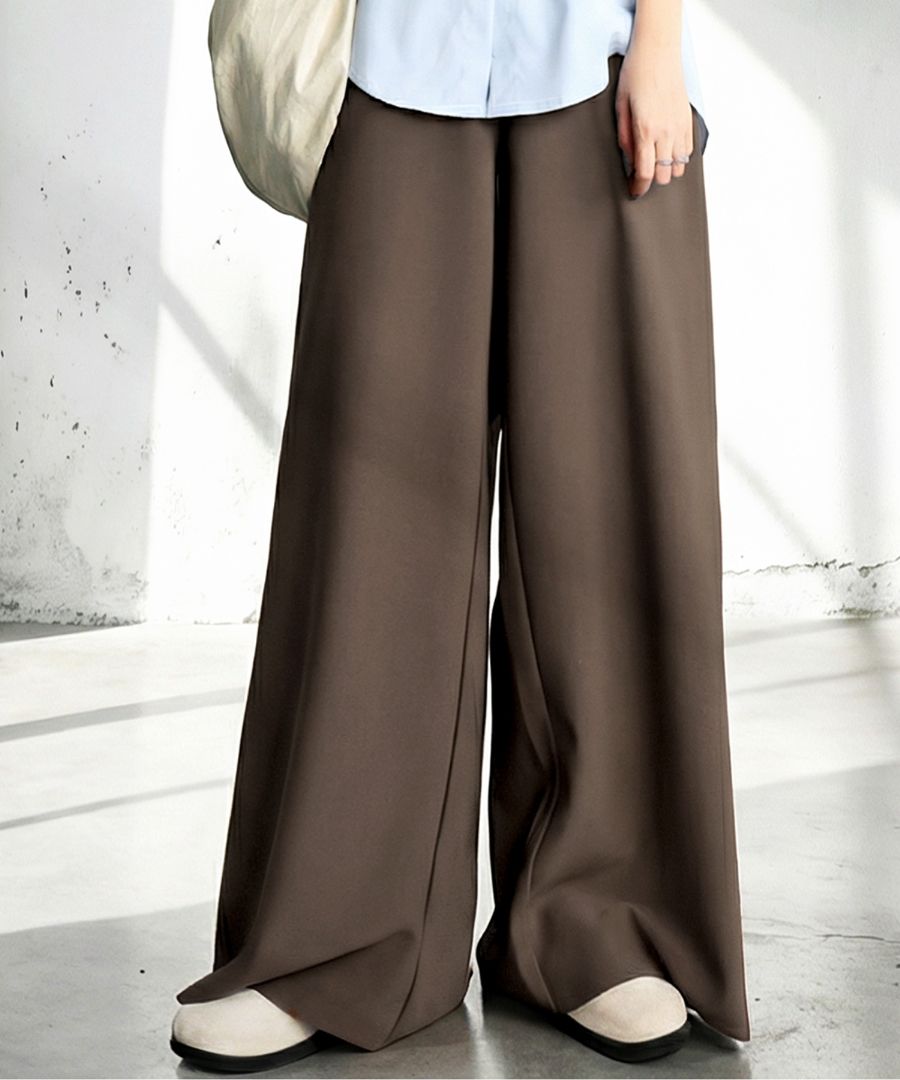 裏起毛 ジョーゼット ワイドパンツ レディース パンツ 送料無料