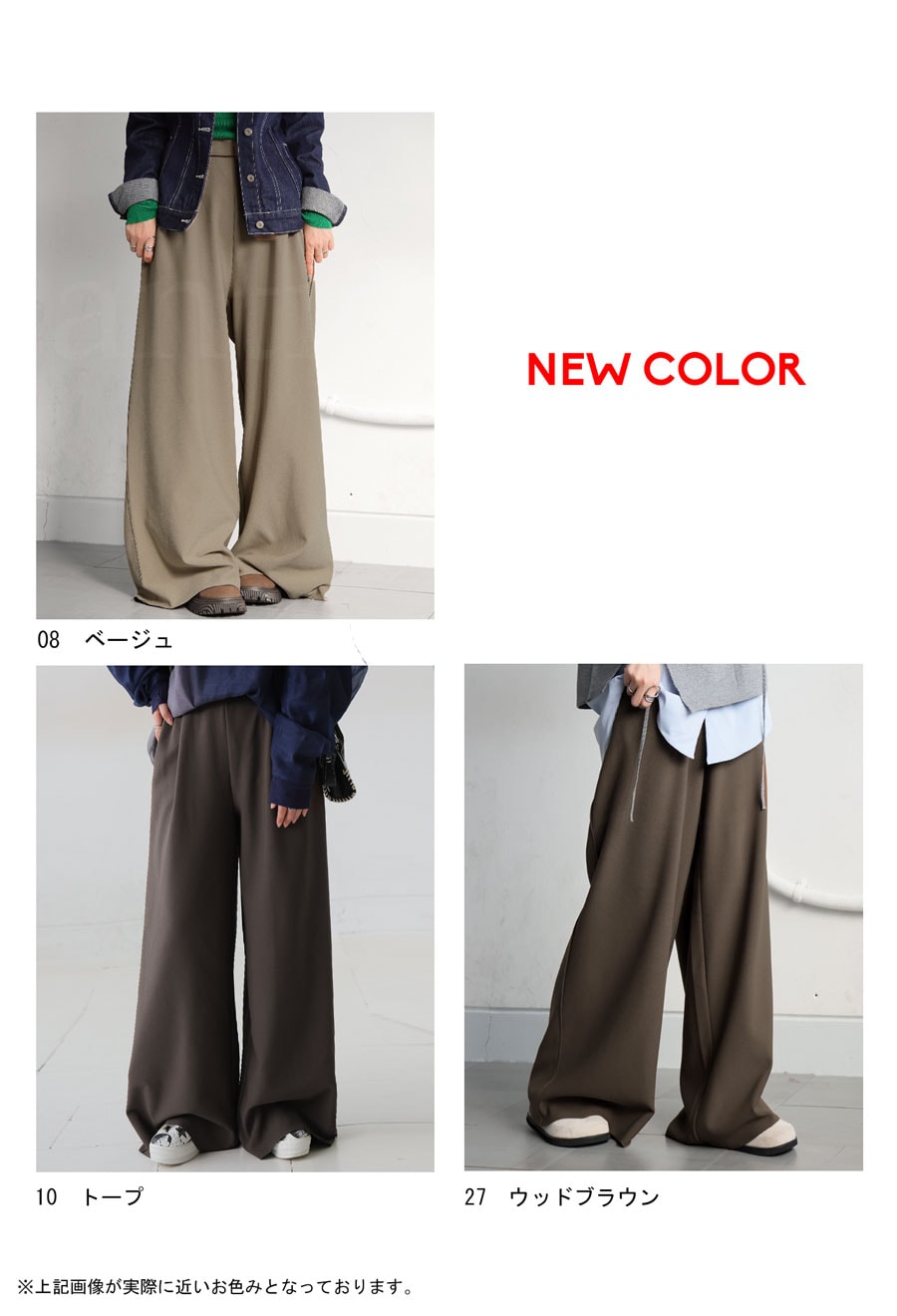 裏起毛 ジョーゼット ワイドパンツ レディース パンツ 送料無料