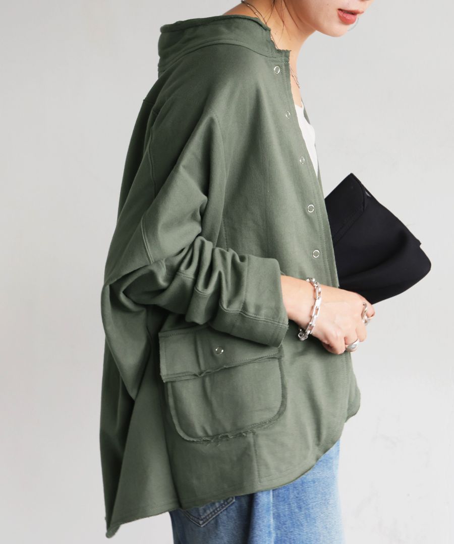 裏毛 スタンドネックカーディガン レディース トップス 送料無料