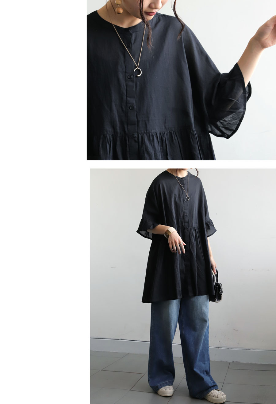 2wayチュニックシャツ レディース トップス 送料無料・メール便不可