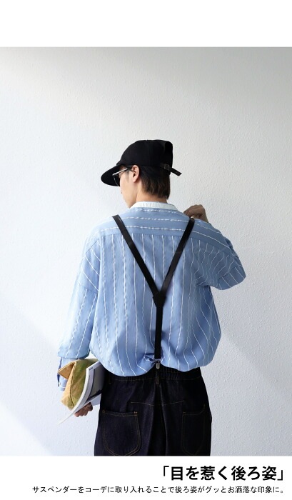 Y's サスペンダー 黒 レザー Y's サスペンダー 黒 レザー ALBERT THURSTON<アルバート