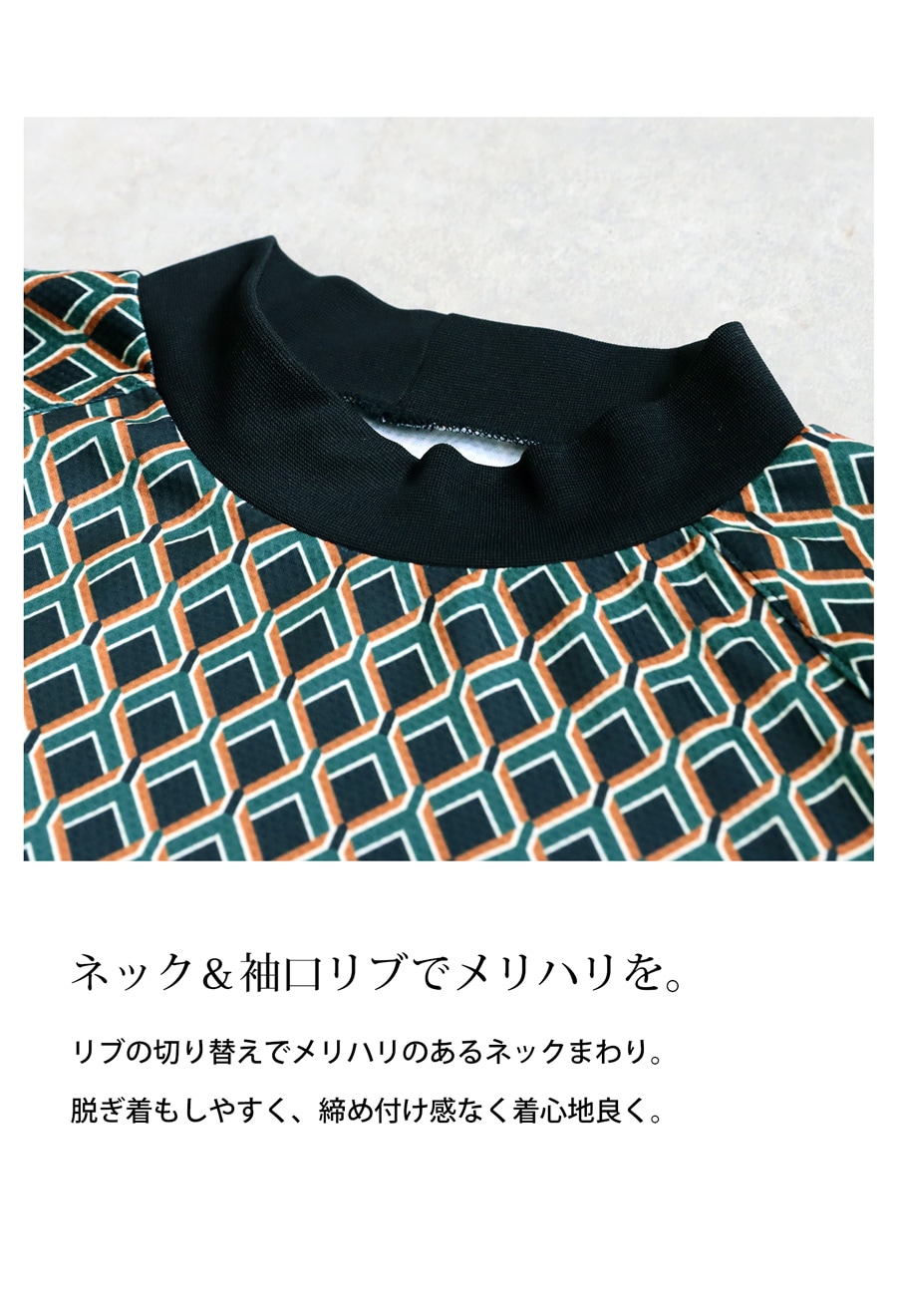 ジオメトリック柄Tシャツ レディース ゴルフウェア 送料無料・6