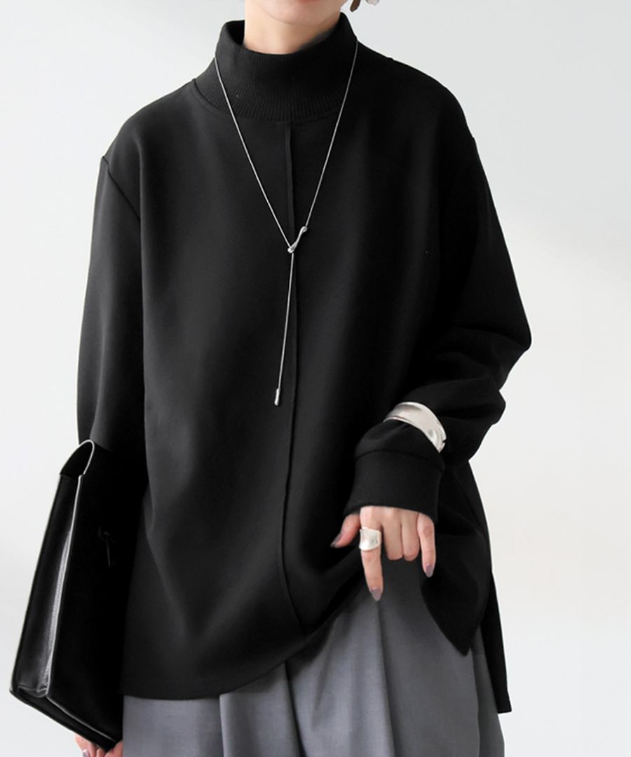 モックネック プルオーバー レディース トップス 裏起毛 送料無料・再