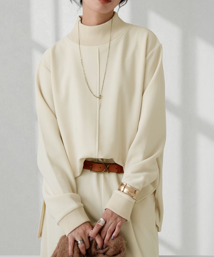 モックネック プルオーバー レディース トップス 裏起毛 送料無料