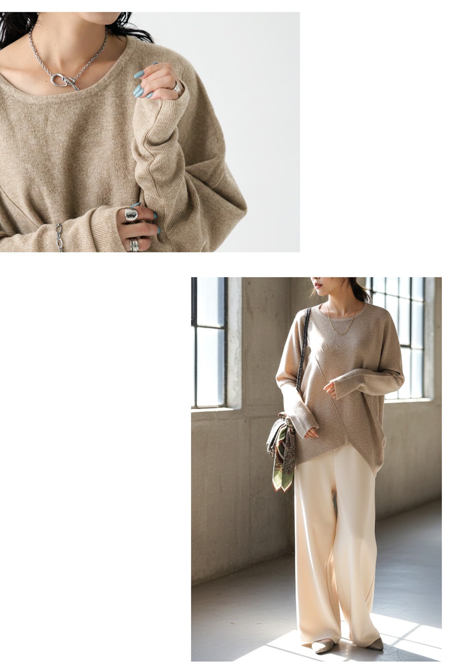 変形 デザインニット レディース 長袖 アシメライン 送料無料・メール