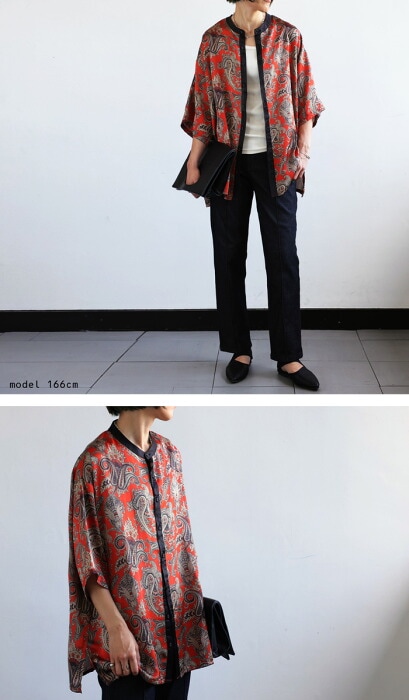 70〜80s 日本製 JOSNPH ANN ペイズリー 柄 バンドカラー シャツ 70〜80s 日本製 JOSNPH ANN ペイズリー 柄 バンドカラー シャツ