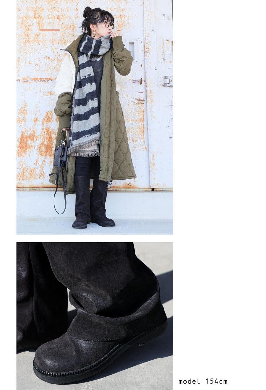 折り返し風デザイン ロングブーツ レディース 靴 クツ 送料無料
