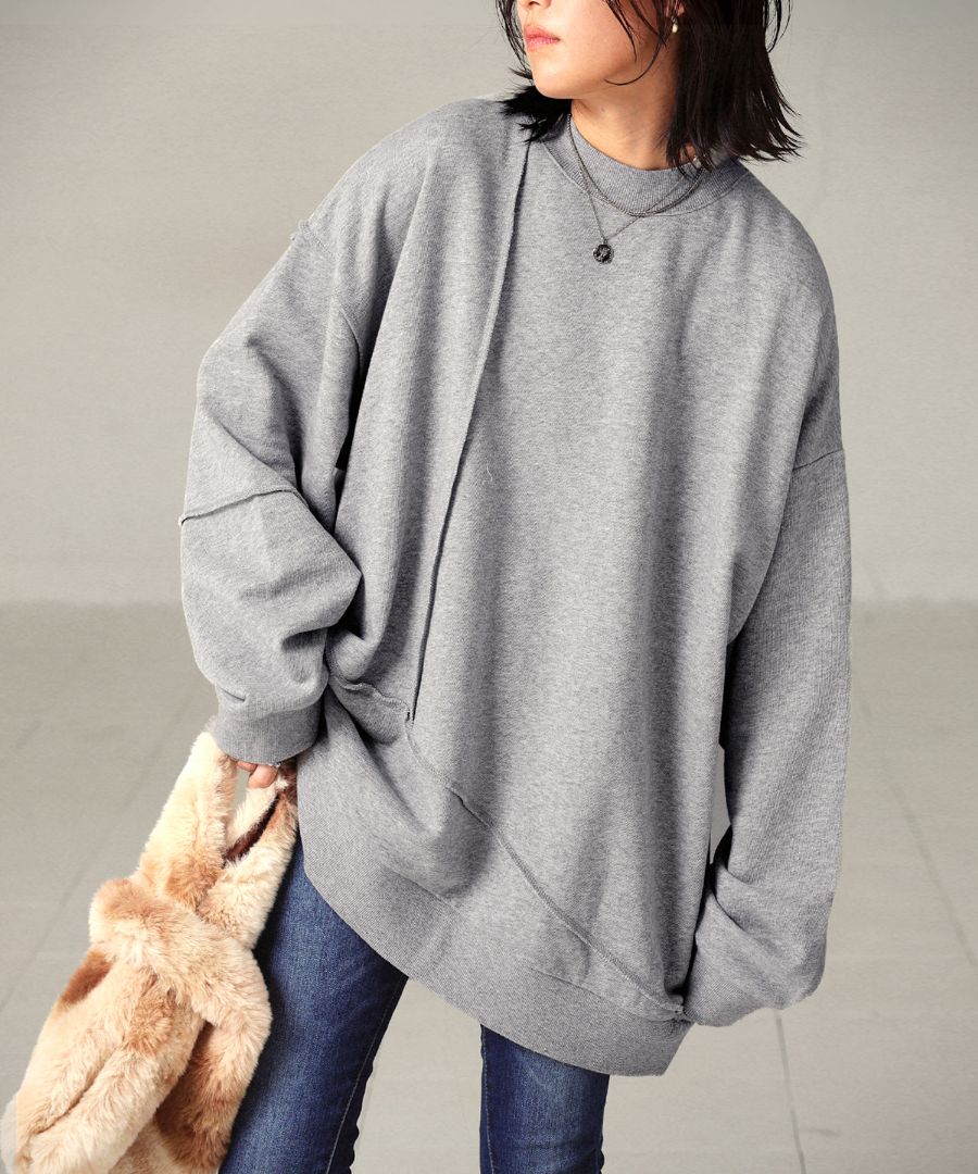 再入荷予定有!裏毛プルオーバー トレーナー トップス レディース 長袖