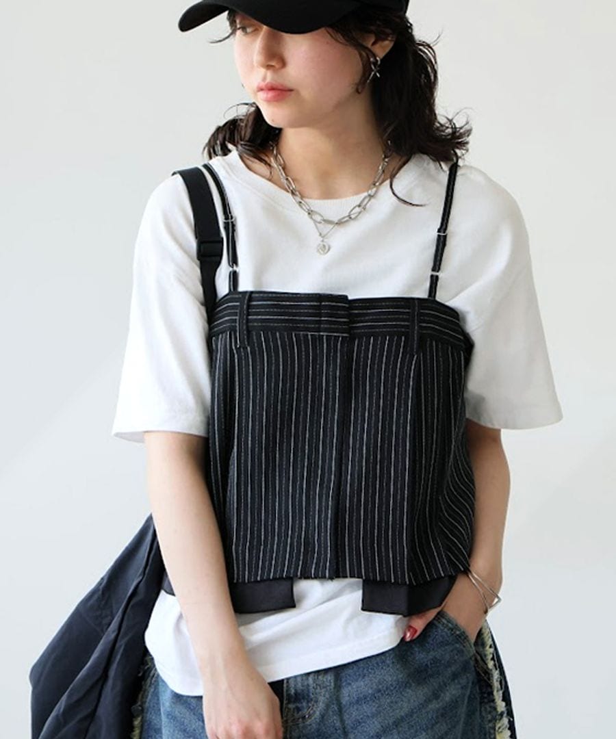 ストライプキャミビスチェ レディース トップス 送料無料・(80)メール