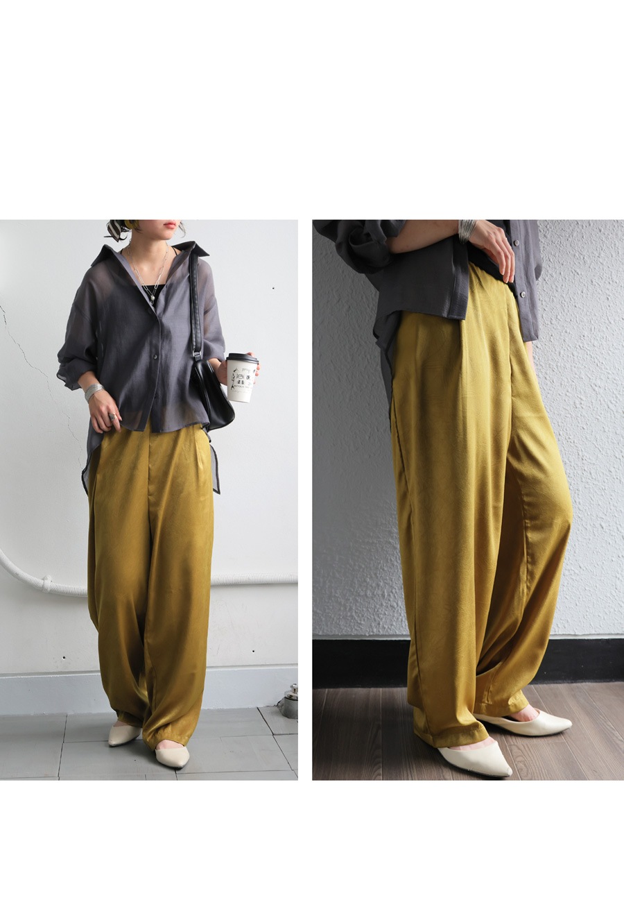 マットサテンパンツ レディース ボトムス パンツ 送料無料・(80)メール