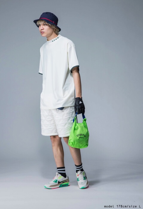 【人気商品】 完売品 【ANTIQUAGOLF×STCH】 white【L】 ANTIQUA GOLF×STCH プルオーバー メンズ 送料無料・再再販。(100