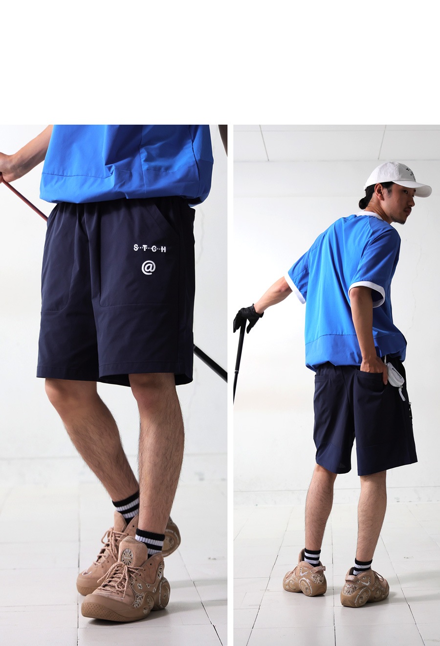 ANTIQUAGOLF黒 Lサイズ ゴルフショーツ 別注 YALE ANTIQUA GOLF ハーフパンツ メンズ 送料無料・メール